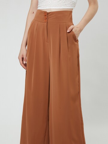 Influencer Loose fit Pleat-Front Pants in Brown