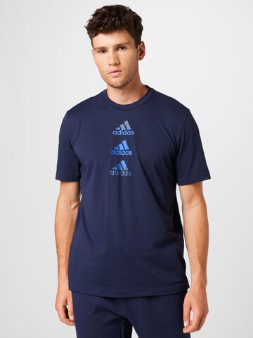 ADIDAS SPORTSWEAR Функционална тениска 'Designed To Move Logo' в синьо: отпред