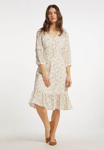 Usha Shirt Dress in White: front