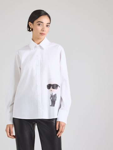Karl Lagerfeld Pusero 'IKON AQUARELLE' värissä valkoinen: etupuoli