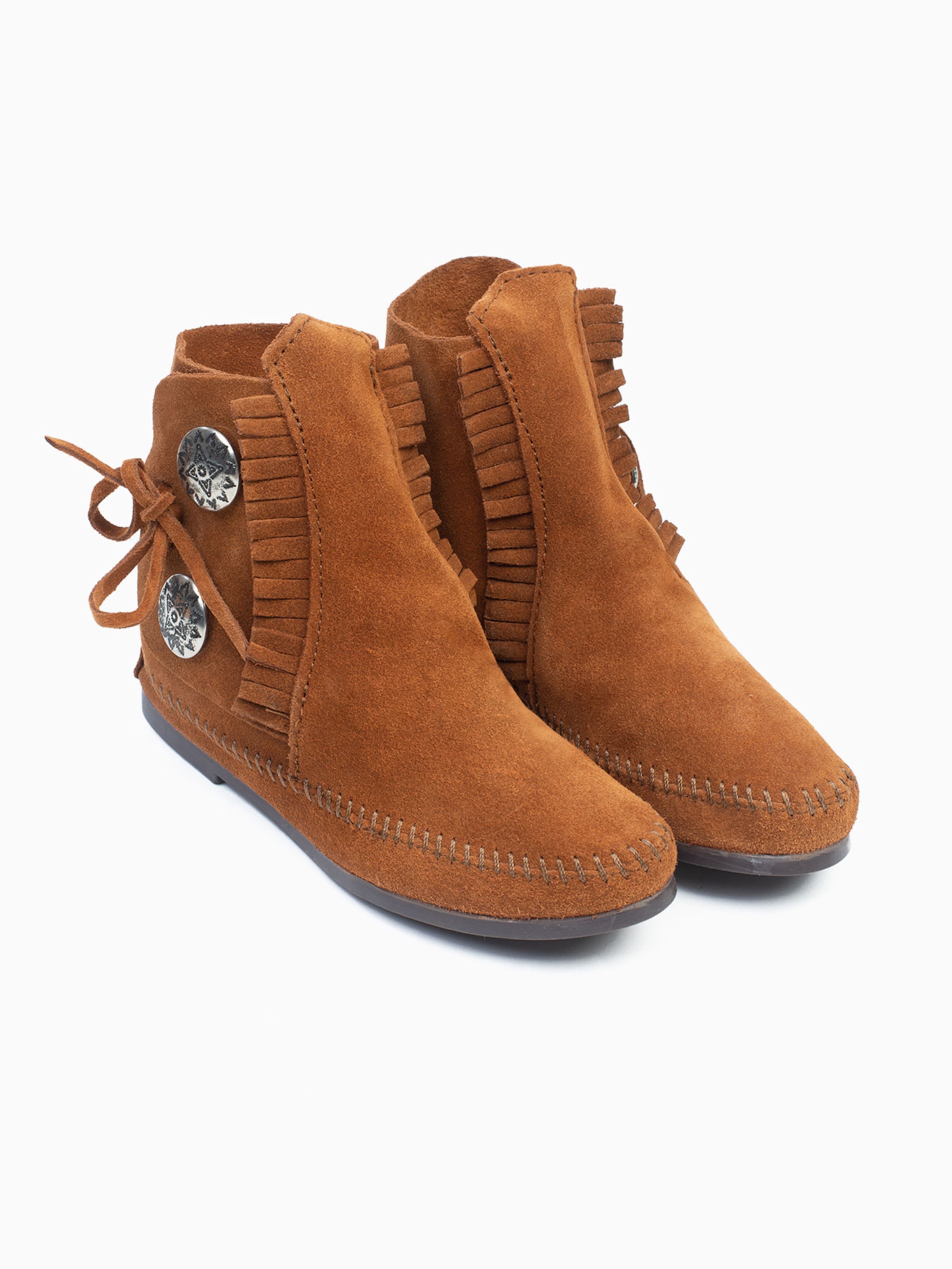 Minnetonka Botas de tobillo 'Two Button' en Cognac ABOUT YOU