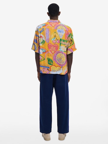 Desigual Comfort fit Button Up Shirt in Orange