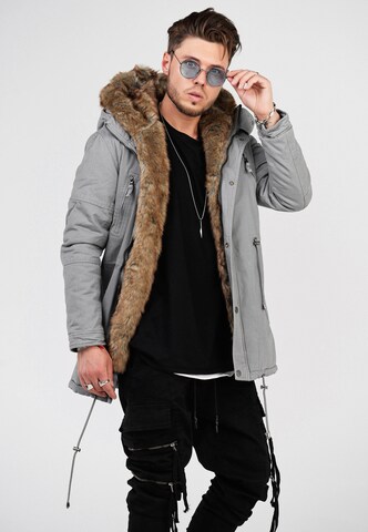 behype Winterparka 'TYLER' in Grau: Vorderseite