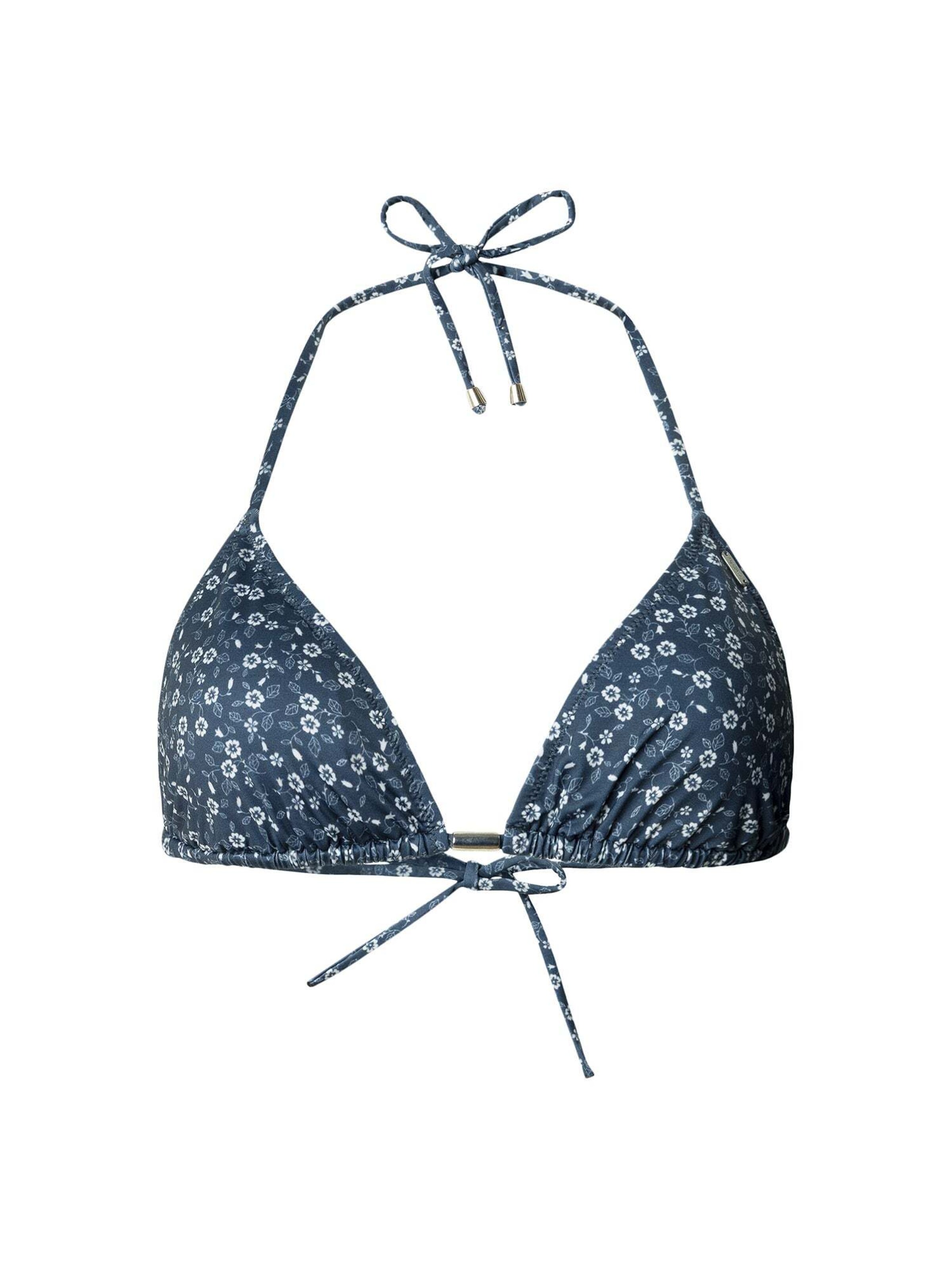 Pepe Jeans Triangel Bikinitop 'Ditsy' in Blauw: voorkant