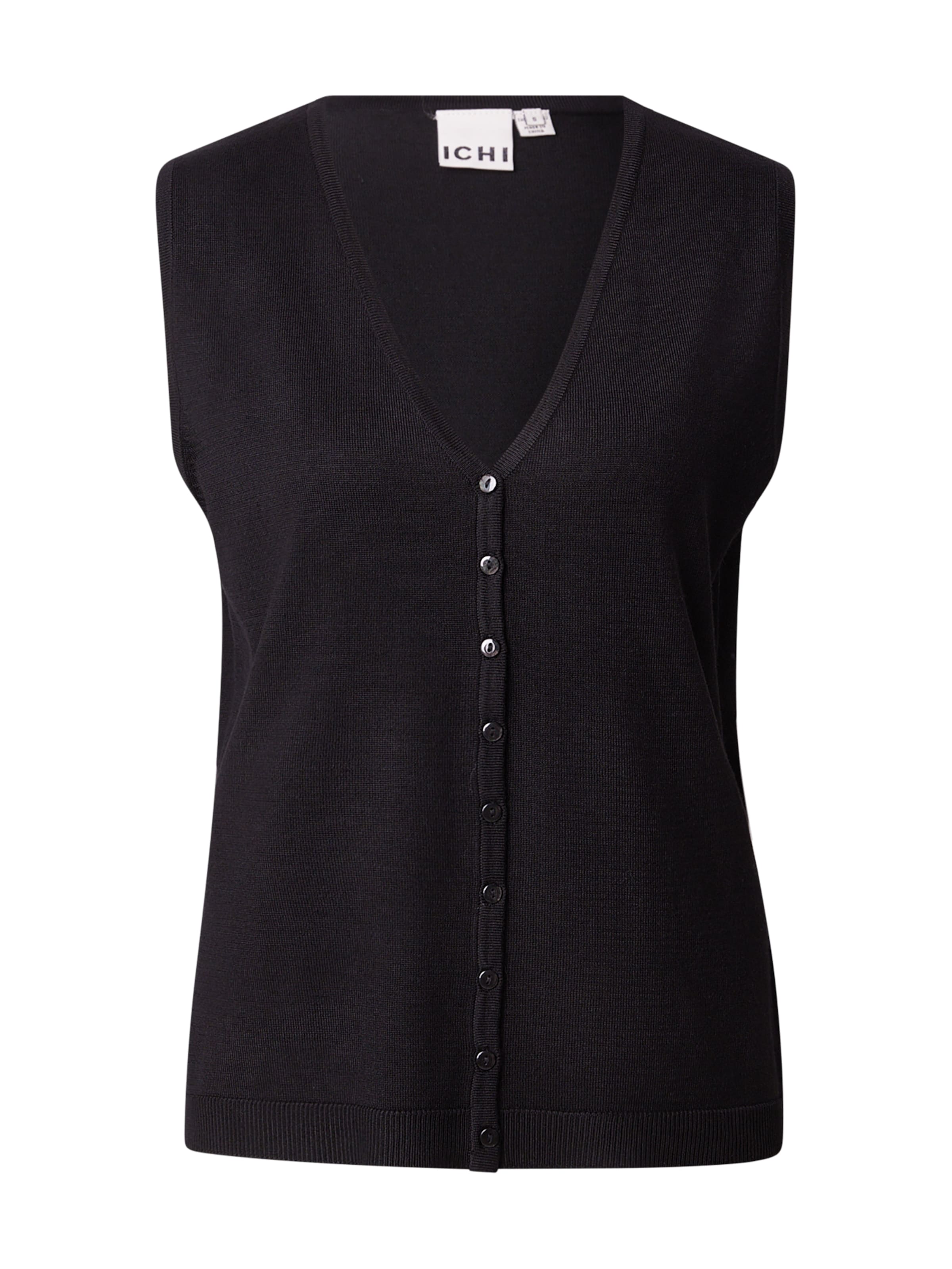 ICHI Knitted Vest 'IHLULS' in Black: front