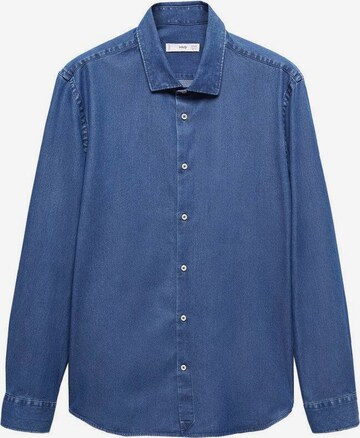 MANGO MAN Slim fit Button Up Shirt in Blue: front