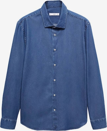 MANGO MAN Slim fit Button Up Shirt in Blue: front