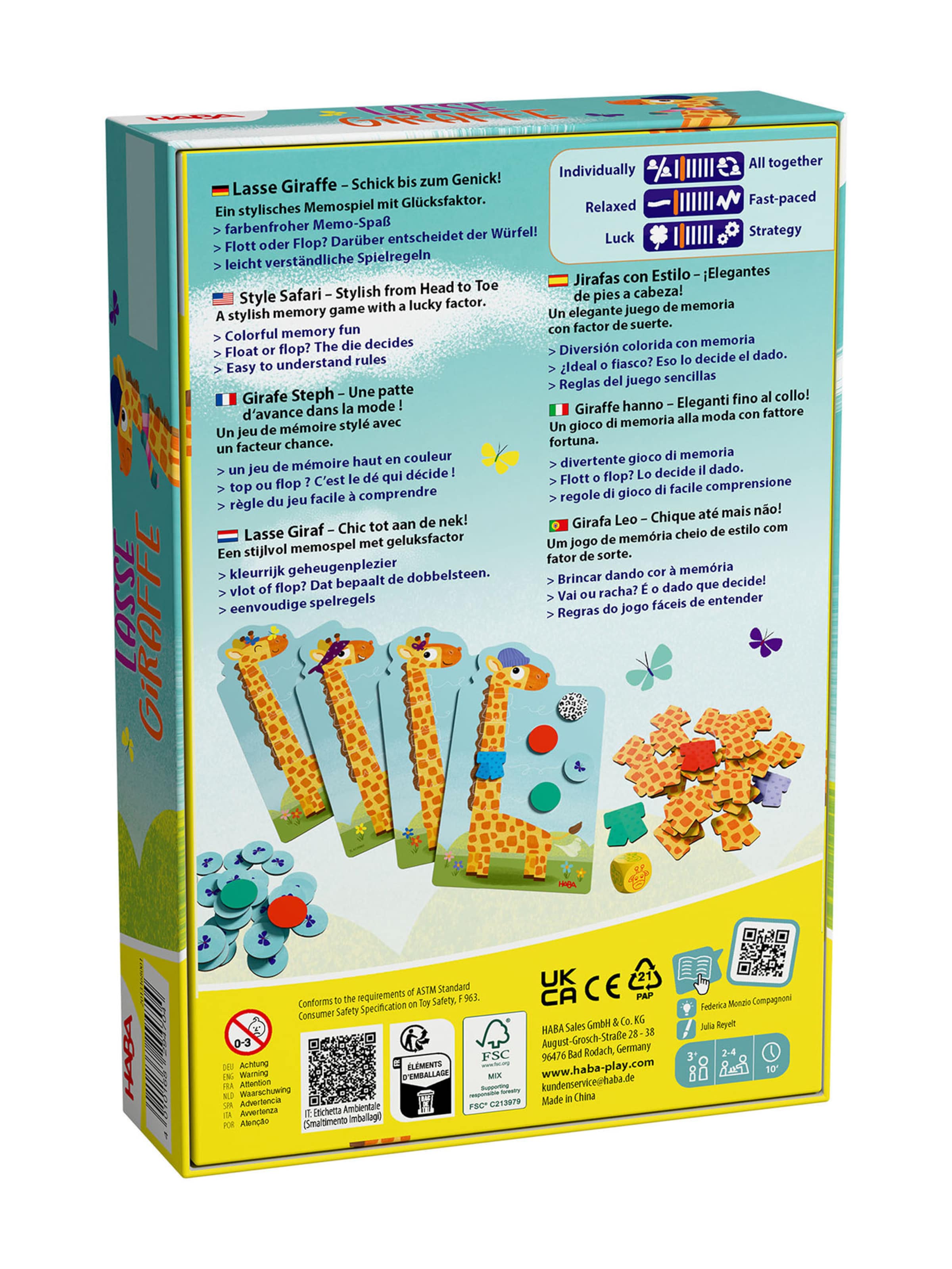 HABA Game ' Lasse Giraffe ' in Mixed colours