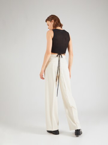 Monki Wide leg Bandplooibroek in Beige