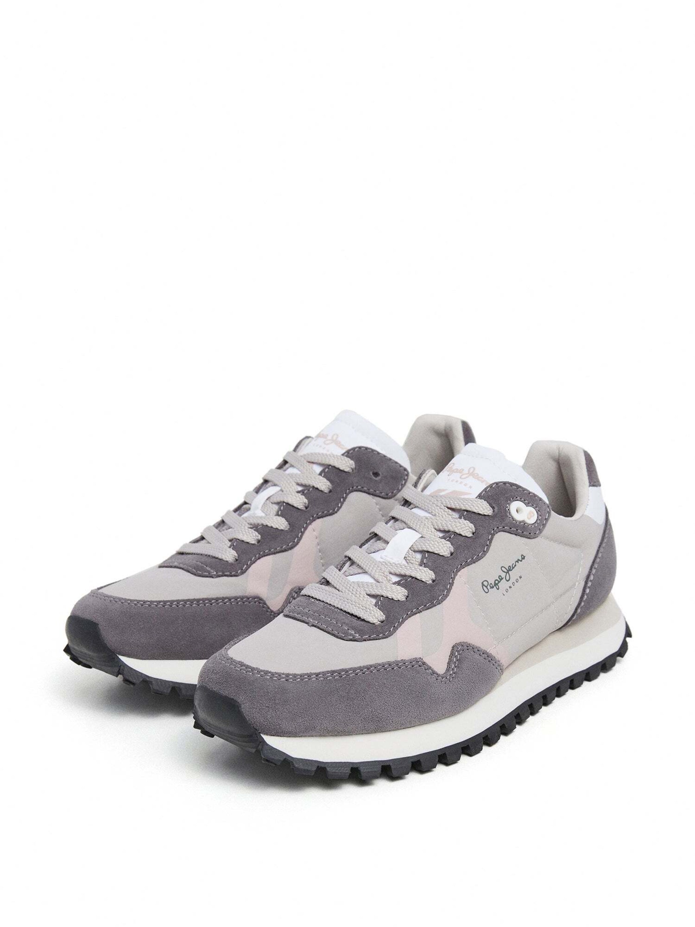 Pepe Jeans Sneakers laag 'BRIT-ON PRINT' in Grijs