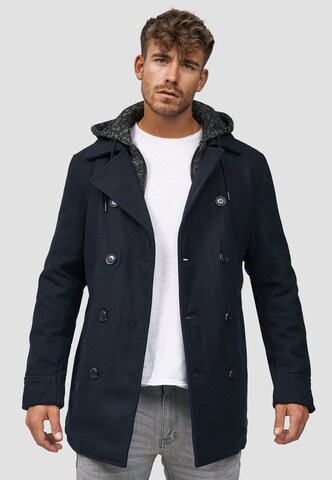 INDICODE JEANS Between-seasons coat 'Cliff' in Blue: front