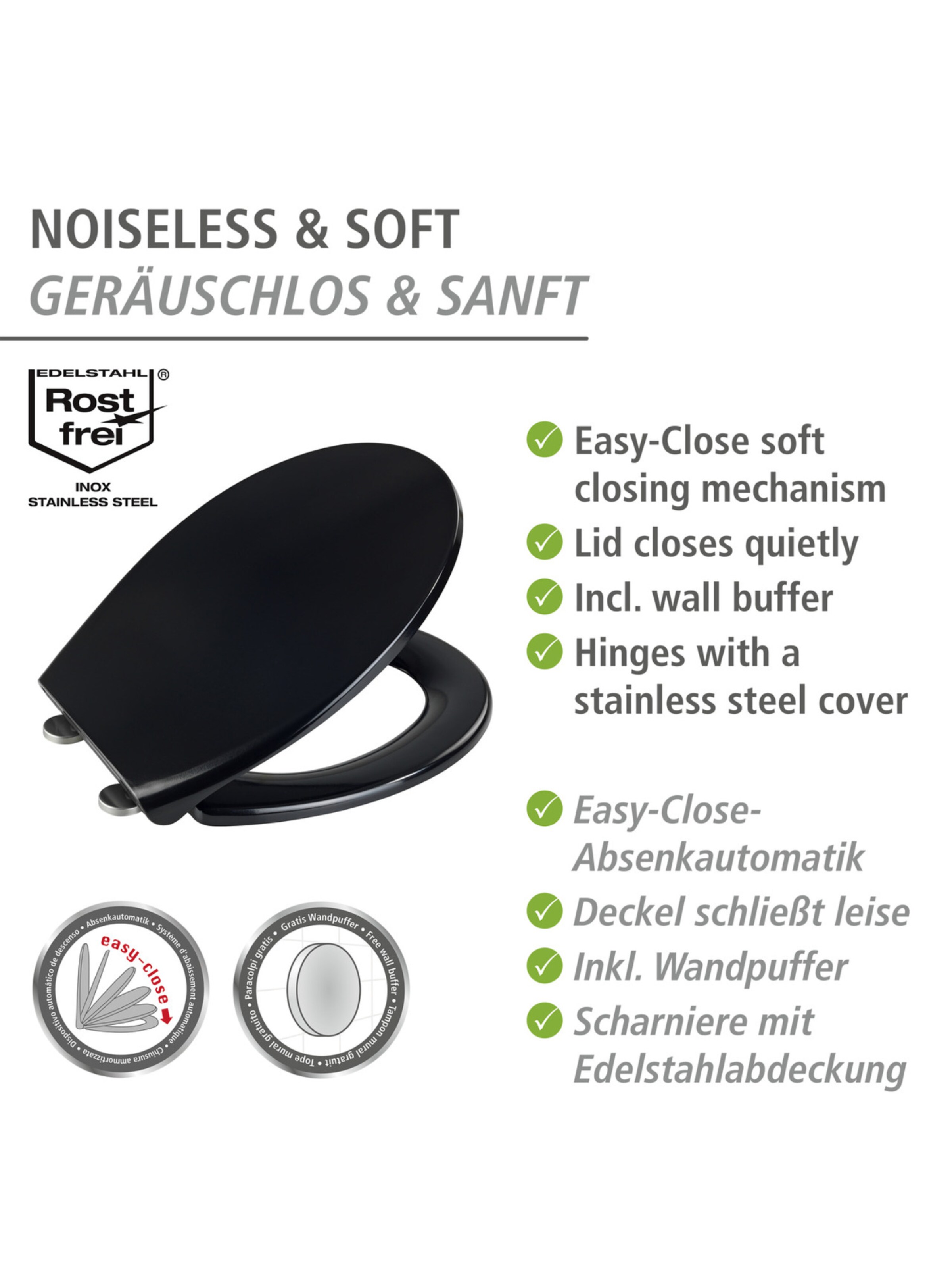 Wenko WC-Sitz in Schwarz