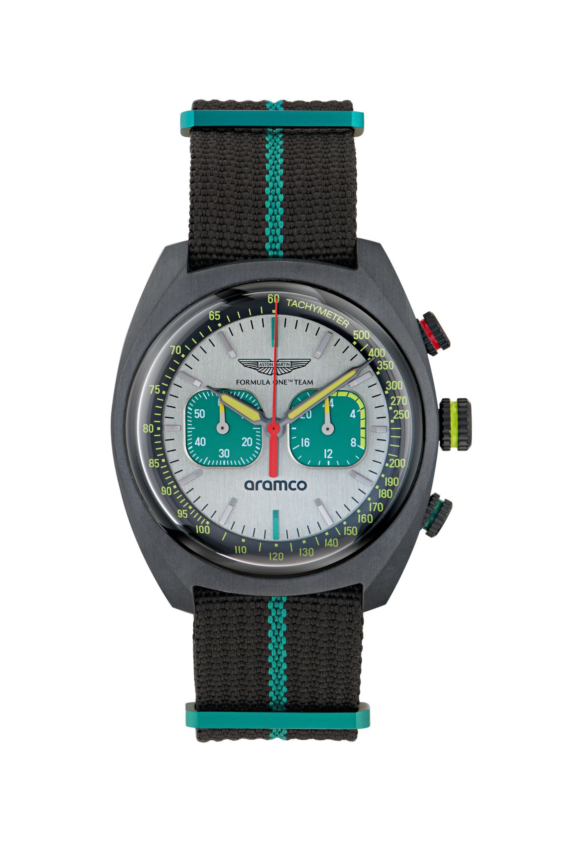 Aston Martin Quartz 'Dwf' in Schwarz: Vorderseite