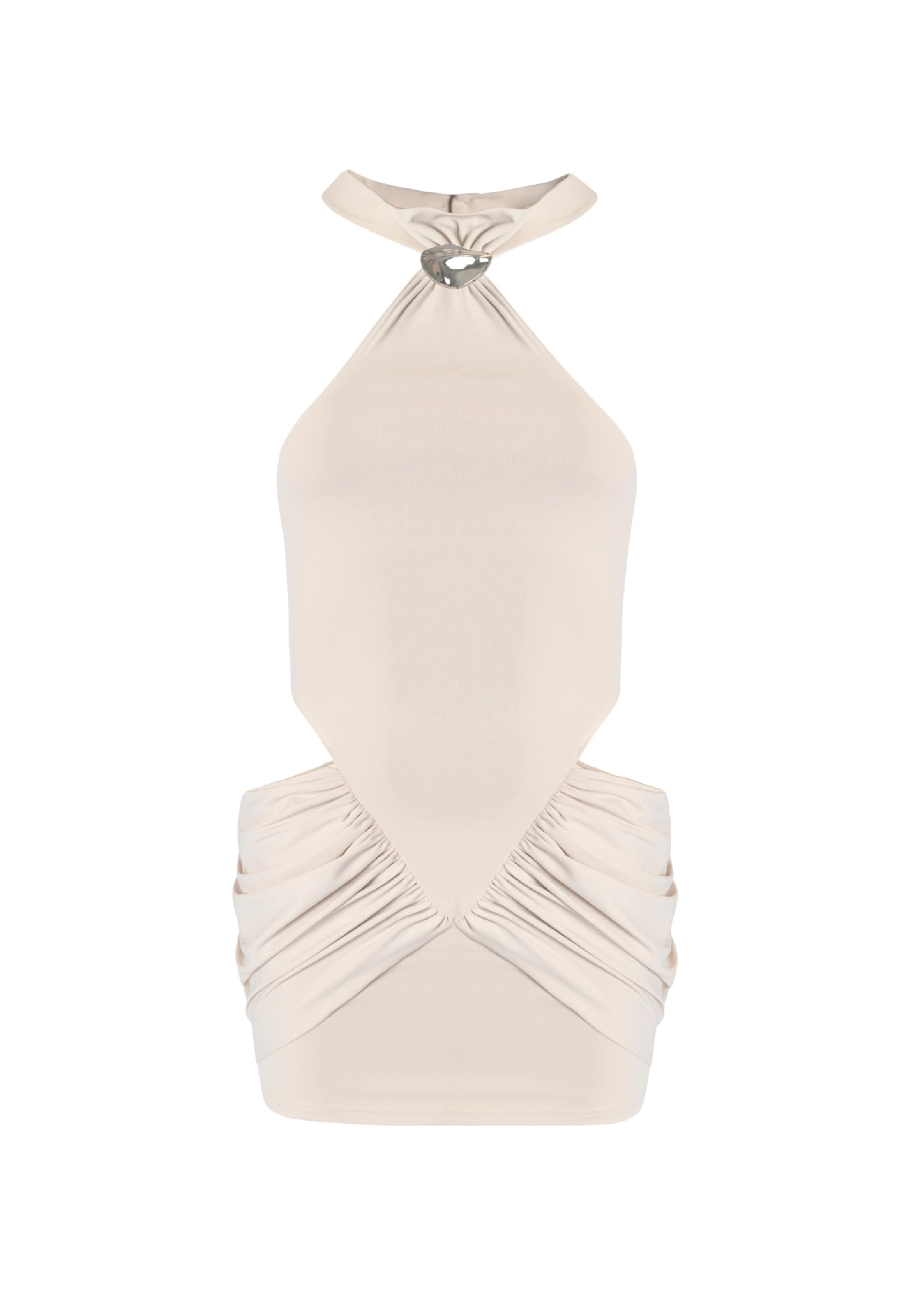 OW Collection Jurk 'Dione' in Beige: voorkant