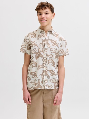 Jack & Jones Junior Comfort fit Button Up Shirt in White: front