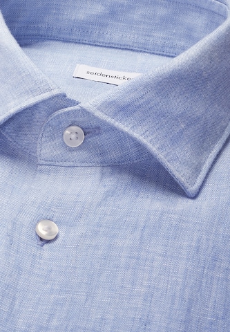 Coupe slim Chemise business 'SMART LINEN' SEIDENSTICKER en bleu