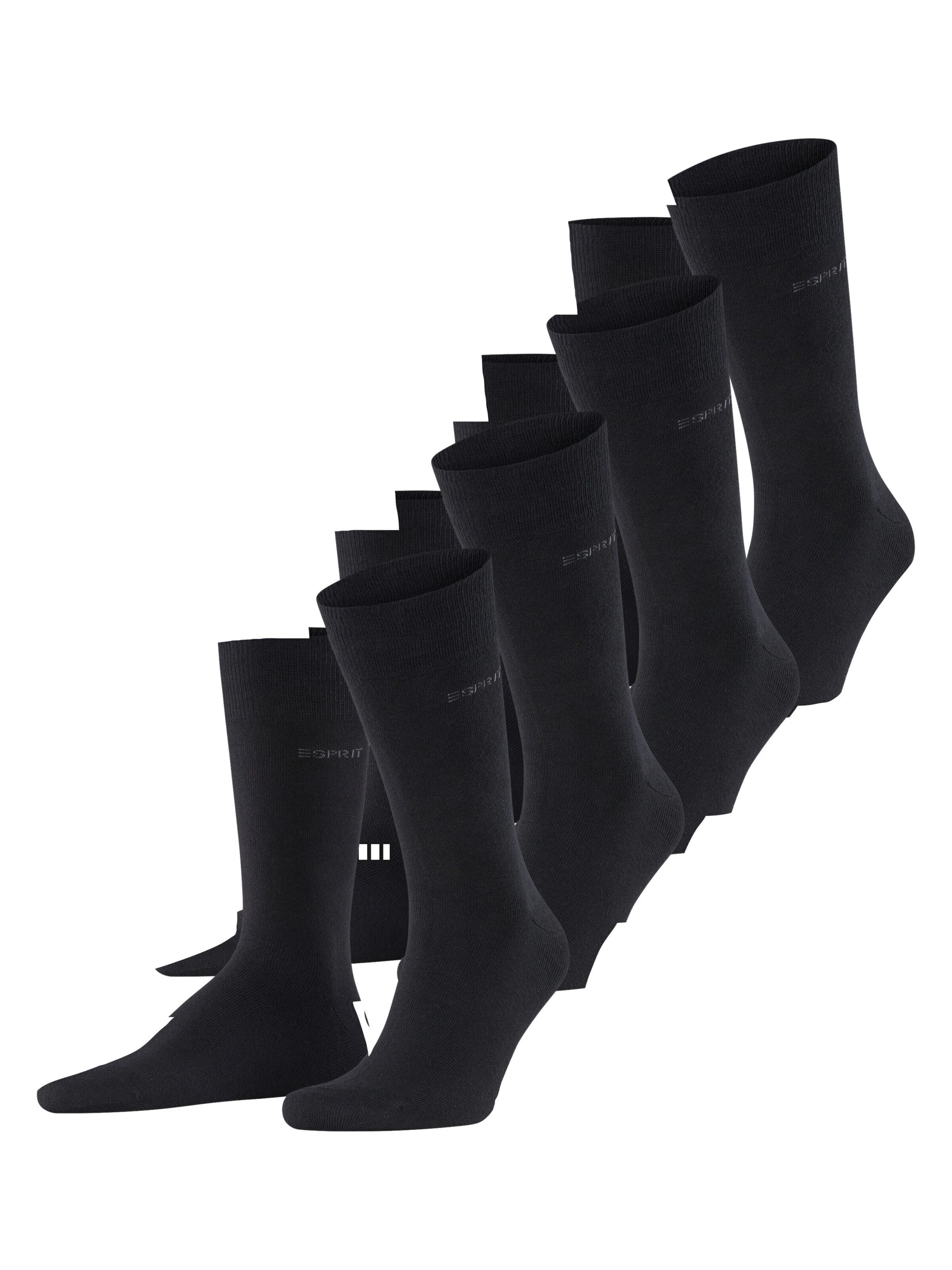 ESPRIT Socks 'Solid 4-Pack' in Black: front
