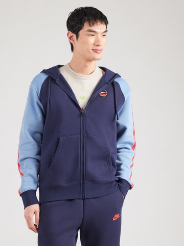 Nike Sportswear Ζακέτα φούτερ σε μπλε: μπροστά