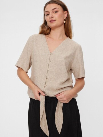 Freequent Blouse 'FQLava-knoop beige' in Beige: front