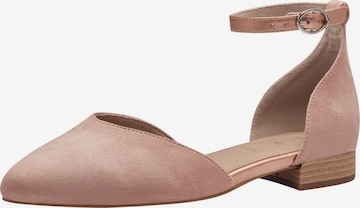 JANA Ballet Flats with Strap in Pink: front