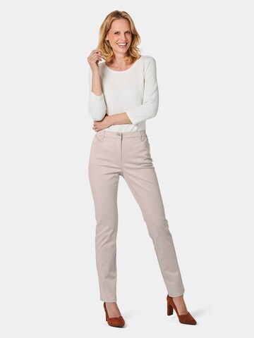 Goldner Slim fit Pants 'Carla' in Beige