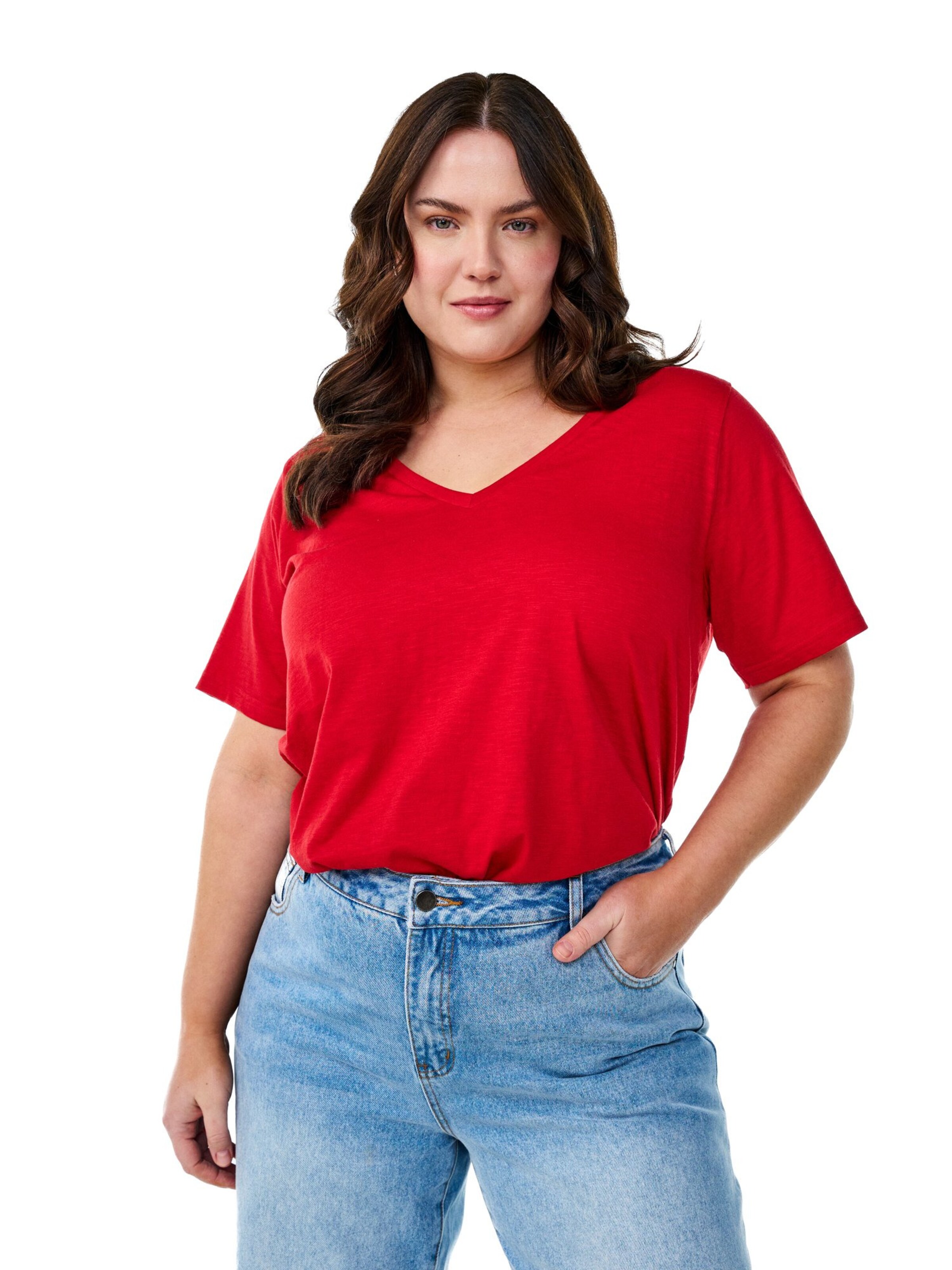 Zizzi Shirt 'Rea' in Red