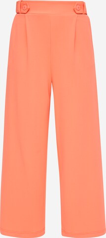 QS Pleat-Front Pants in Orange: front
