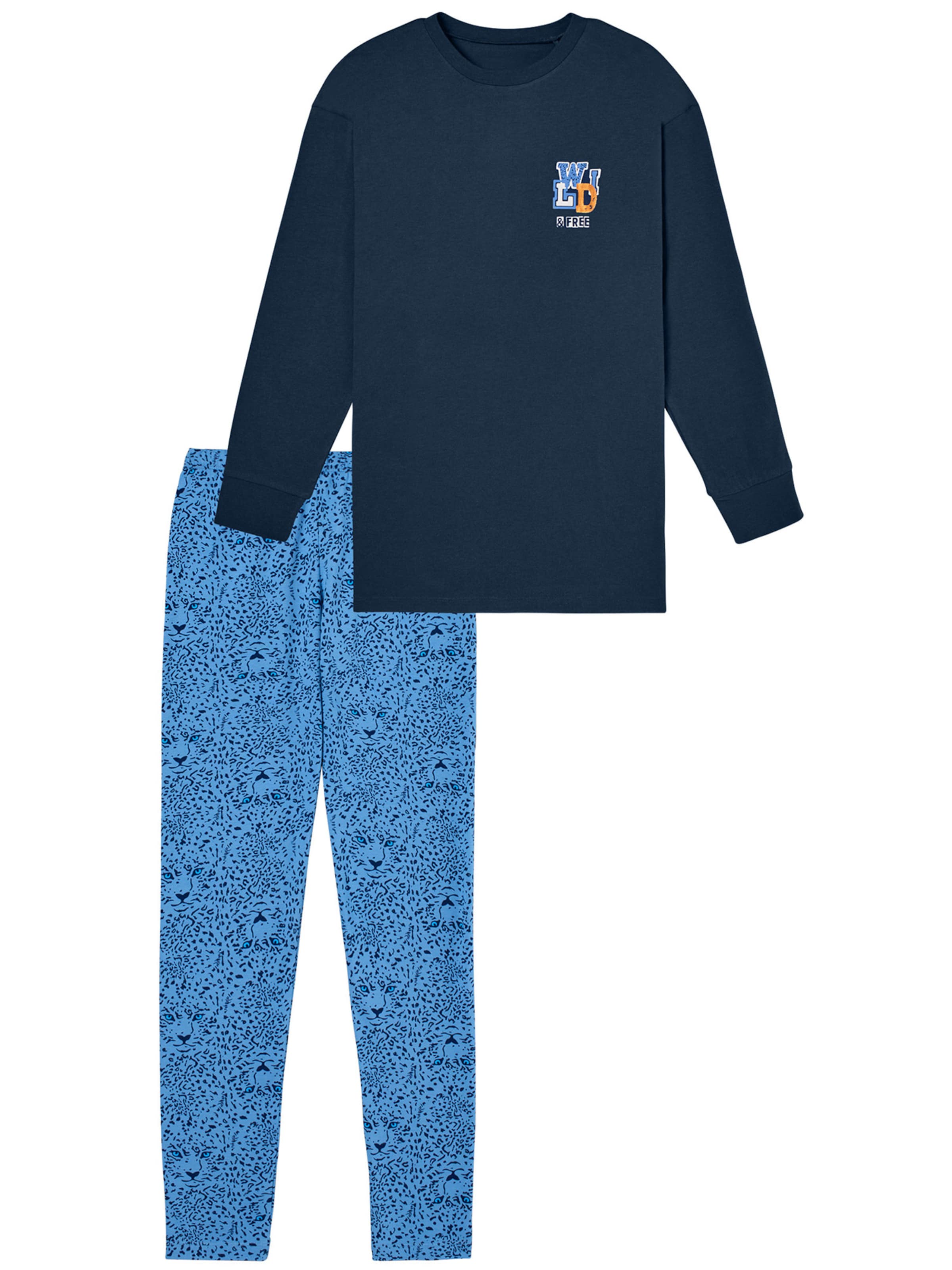 SCHIESSER Pajamas ' Nightwear ' in Blue: front