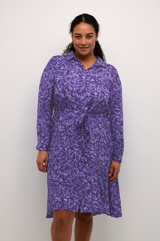 KAFFE CURVE Shirt Dress ' KCfina ' in Purple: front