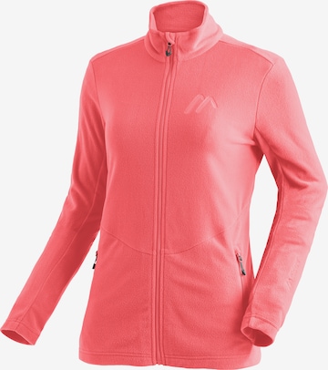 Maier Sports Athletic Fleece Jacket in Pink: front