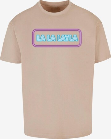 T-Shirt 'La La Layla' Merchcode en beige : devant