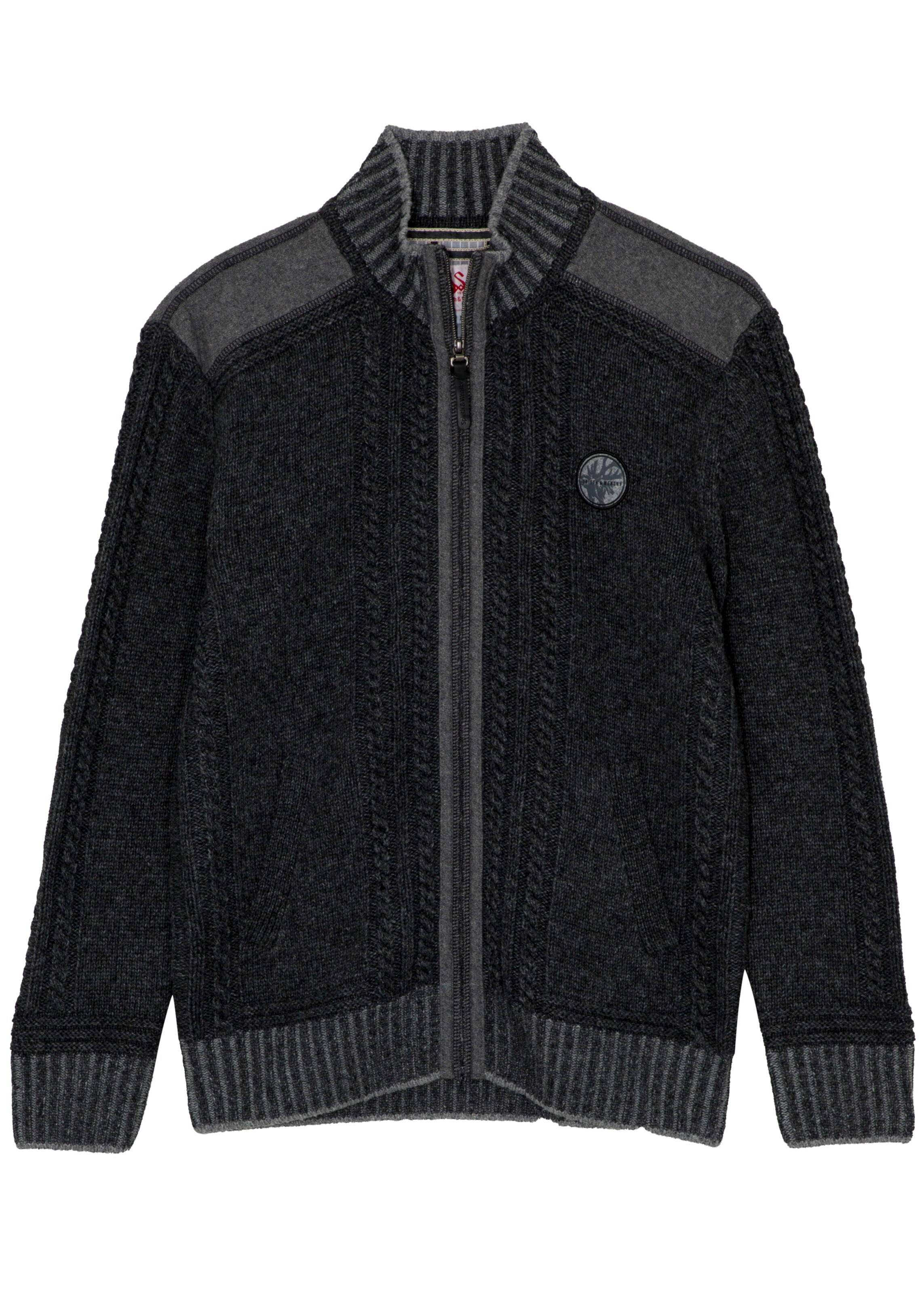 SPIETH & WENSKY Gebreid vest 'Erato' in Grijs: voorkant