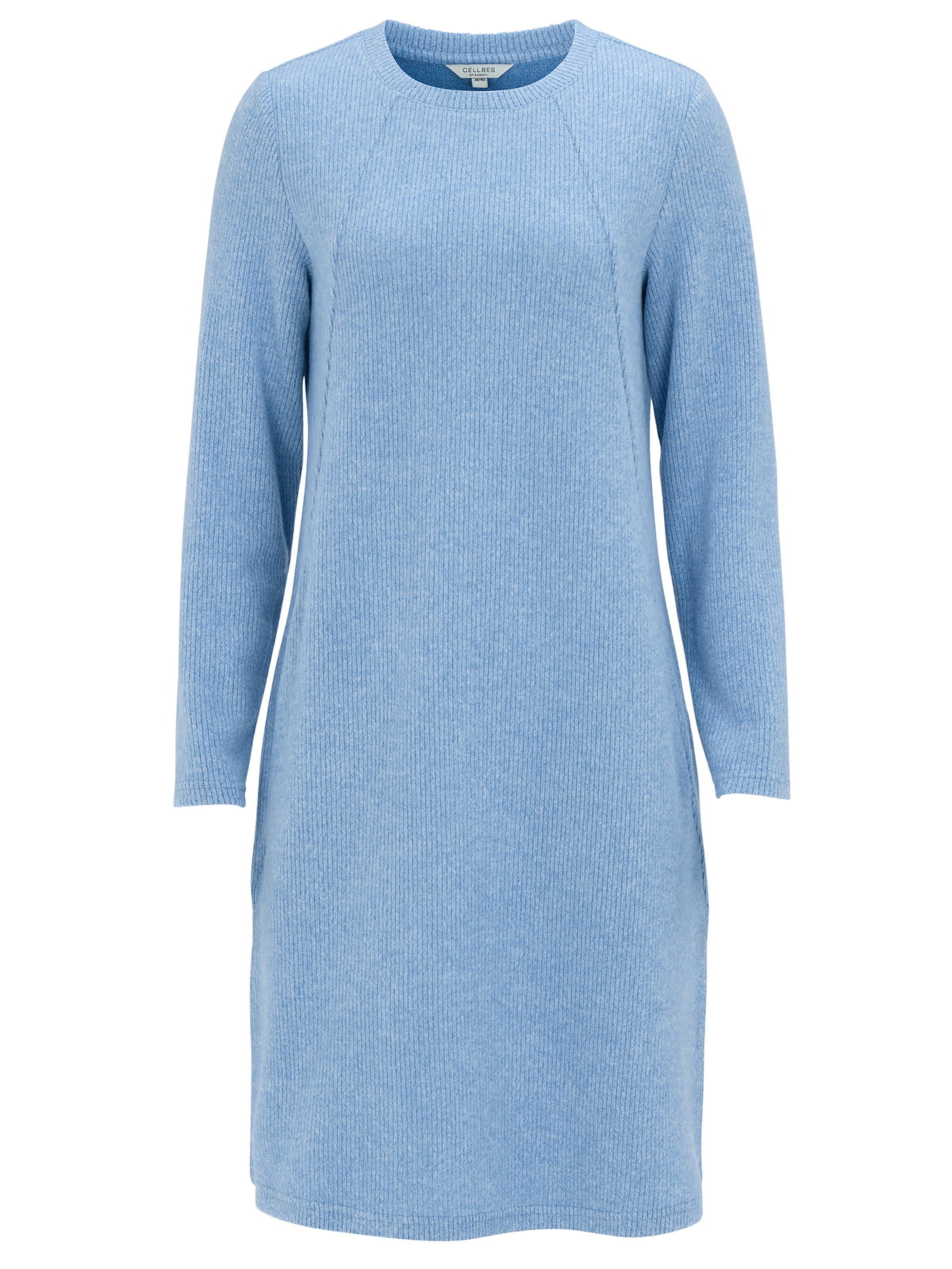 Cellbes of Sweden Gebreide jurk in Blauw: voorkant
