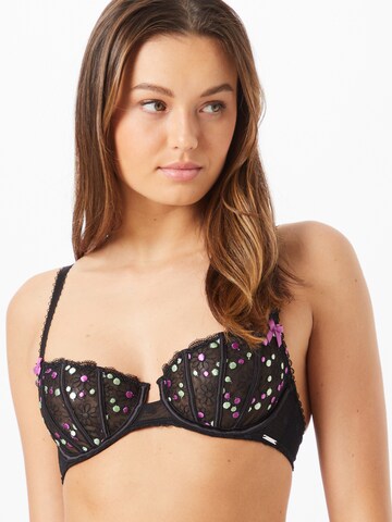 Balconette Sutien 'CAMILE' de la Boux Avenue pe negru: față