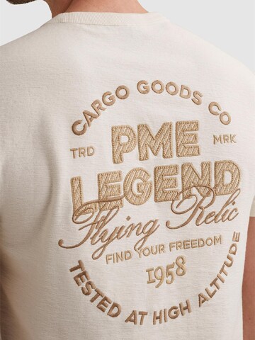 PME Legend Shirt 'T-shirt with embroidered back artwork' in Wit
