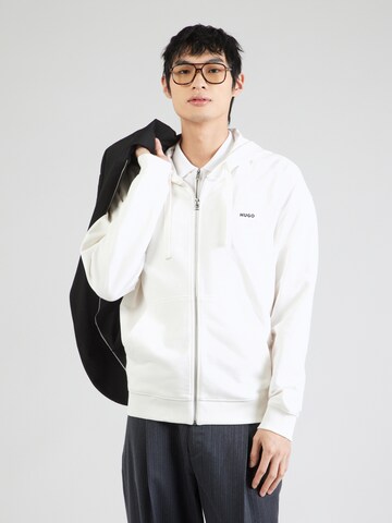 HUGO Sweat jacket 'Dapozip' in Beige: front