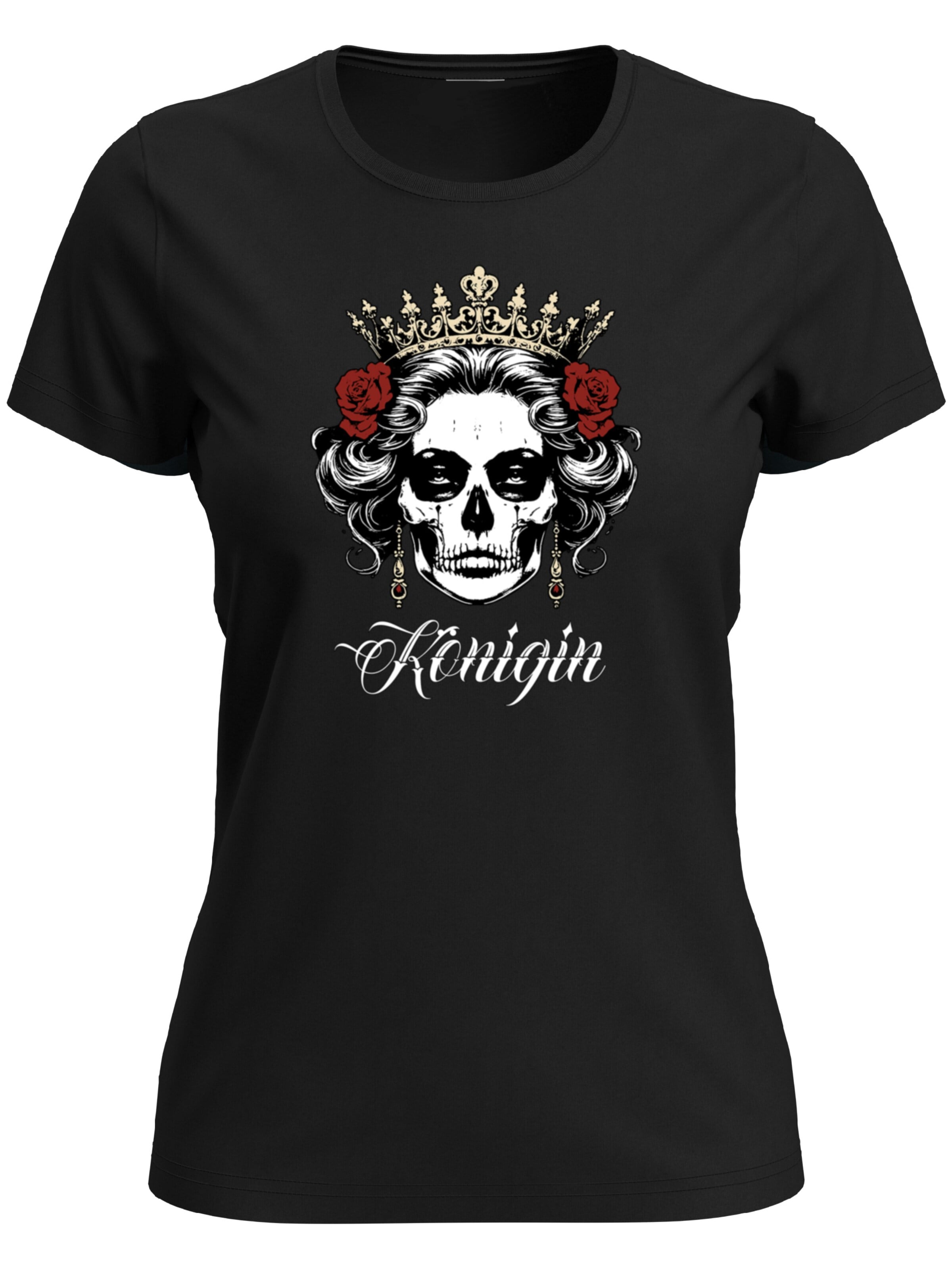 Gasoline Bandit Shirt 'Königin' in Black: front