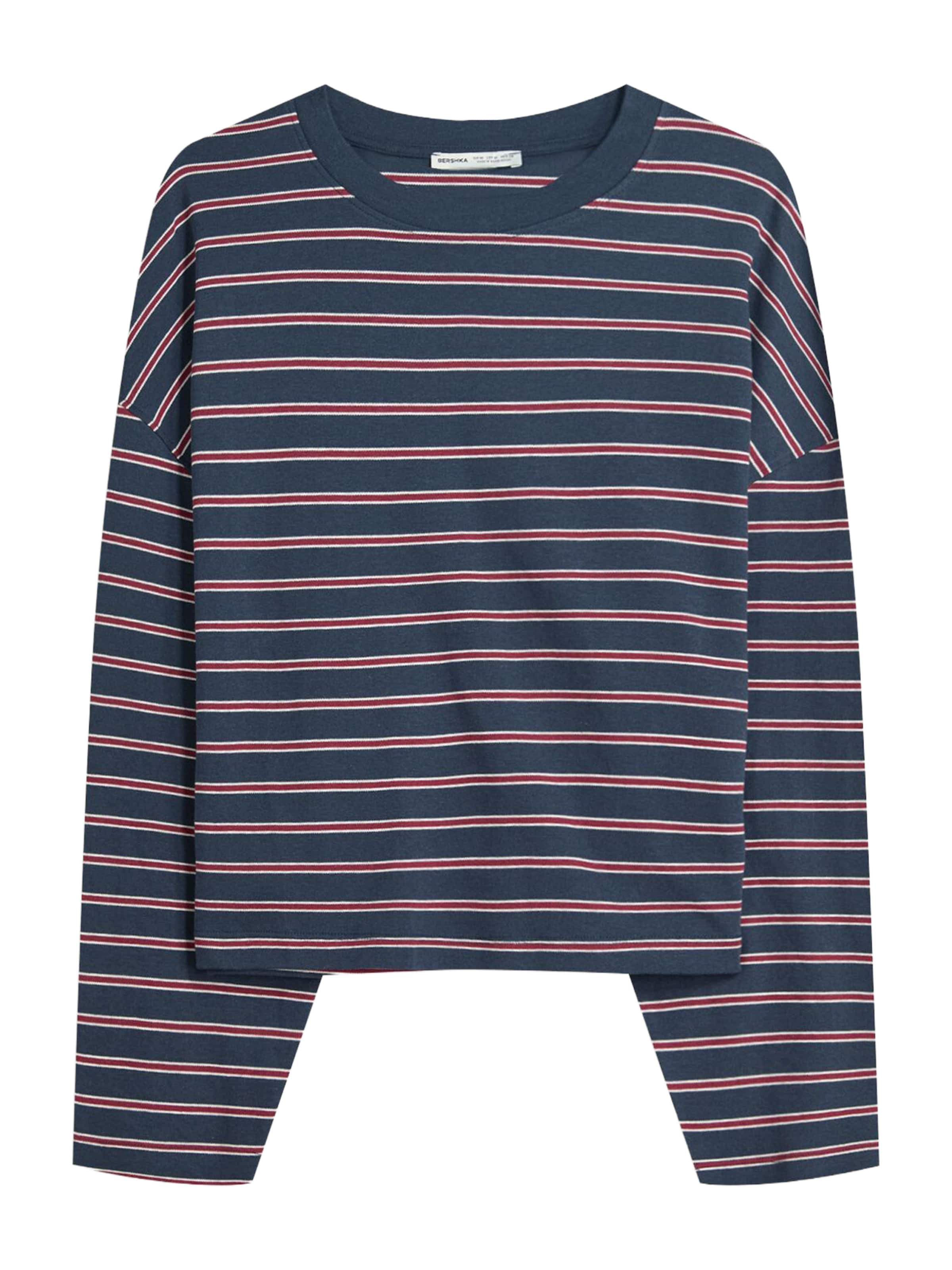 Bershka Shirt in navy / rot / weiß, Produktansicht