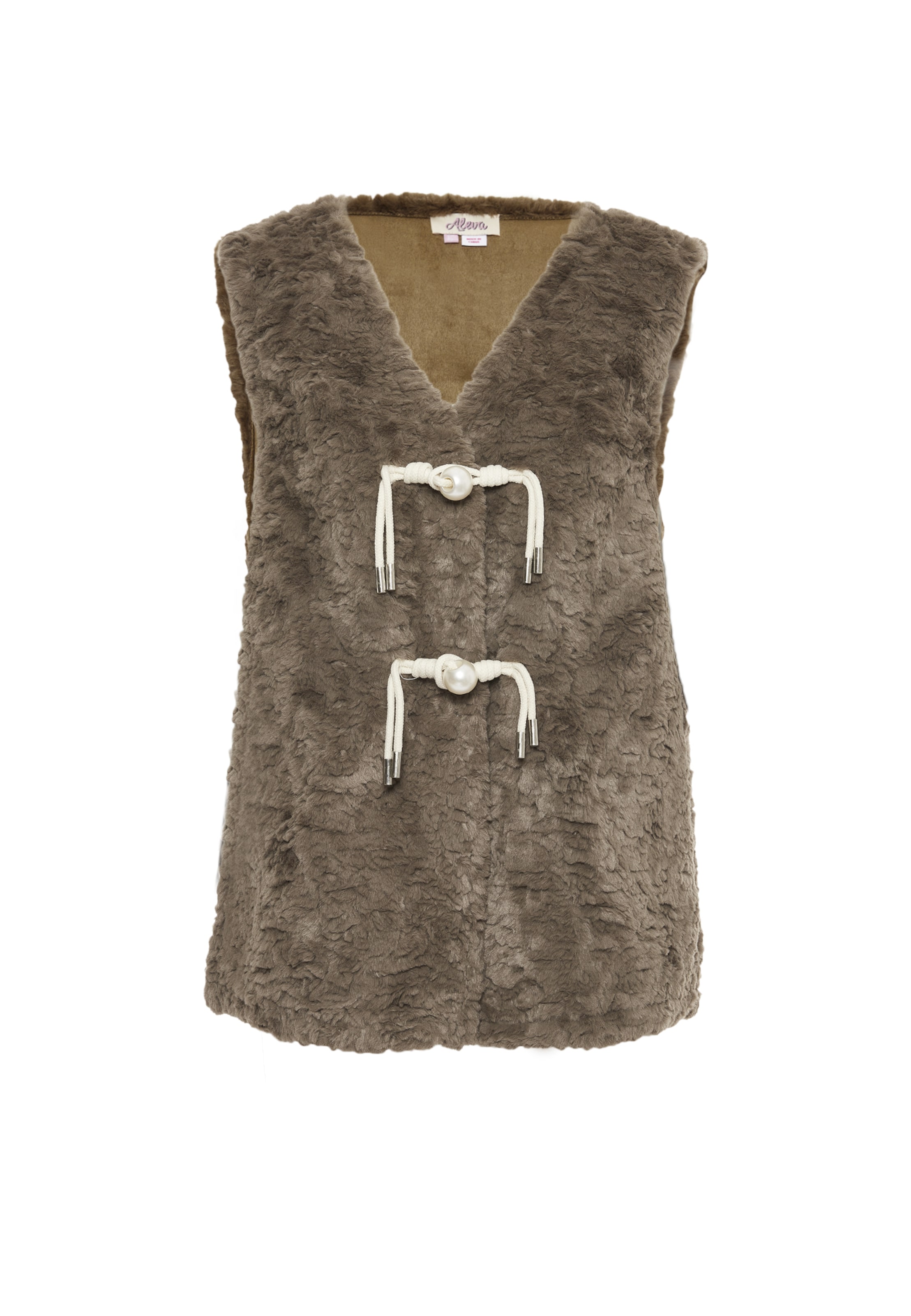aleva Knitted vest in Brown: front