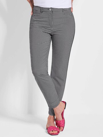 Coupe slim Pantalon 'LOUISA' Goldner en noir : devant