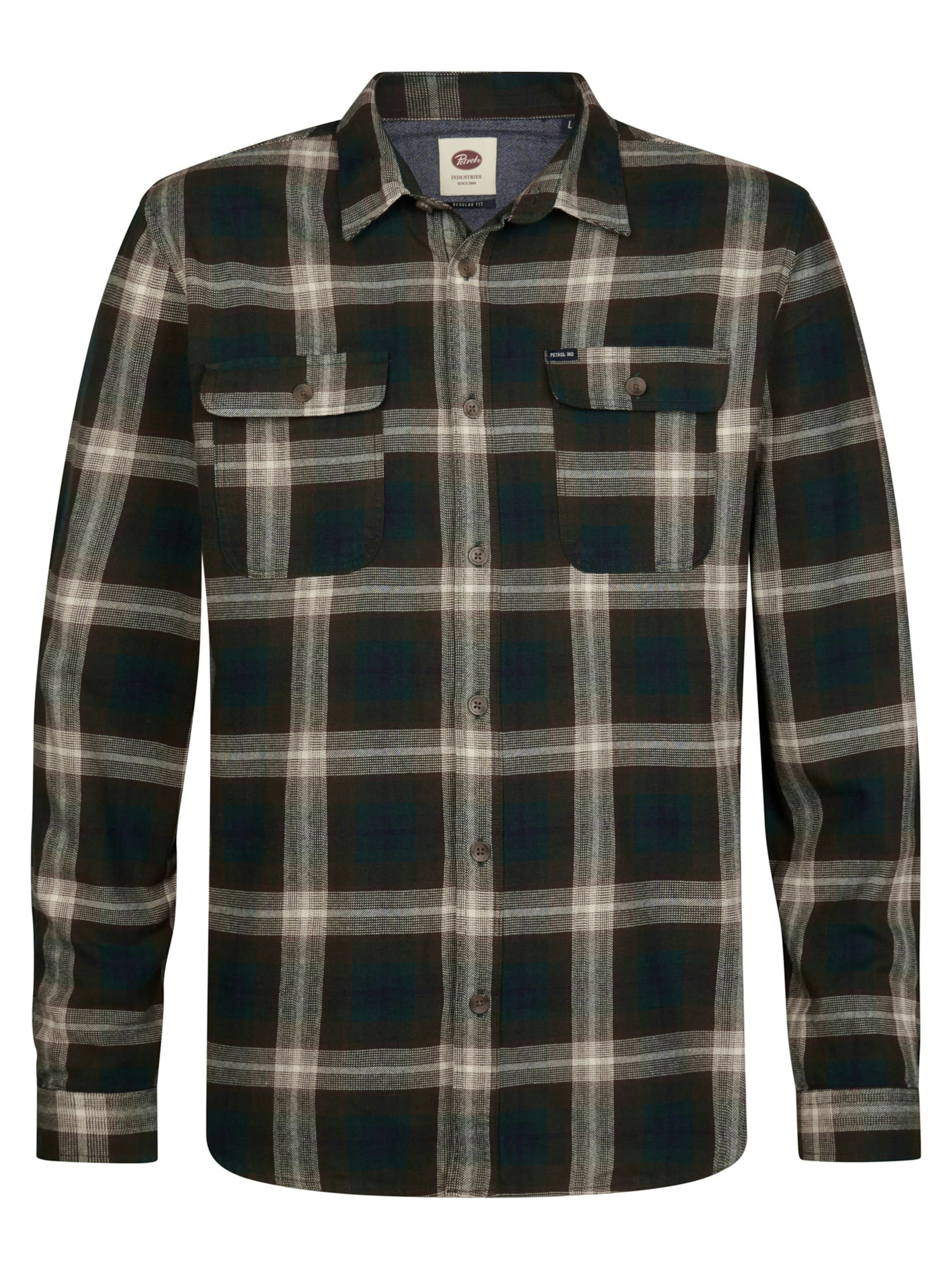Petrol Industries - Ajuste regular Camisa en verde: frente