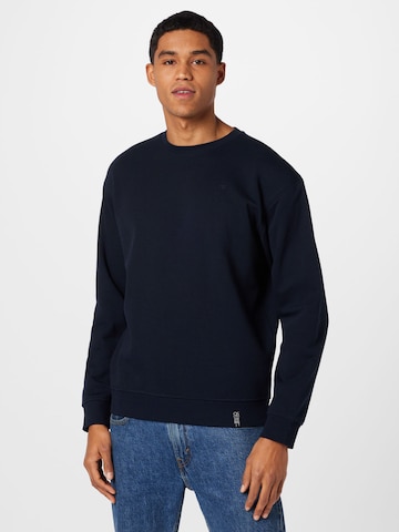 Sweat-shirt QS en bleu : devant