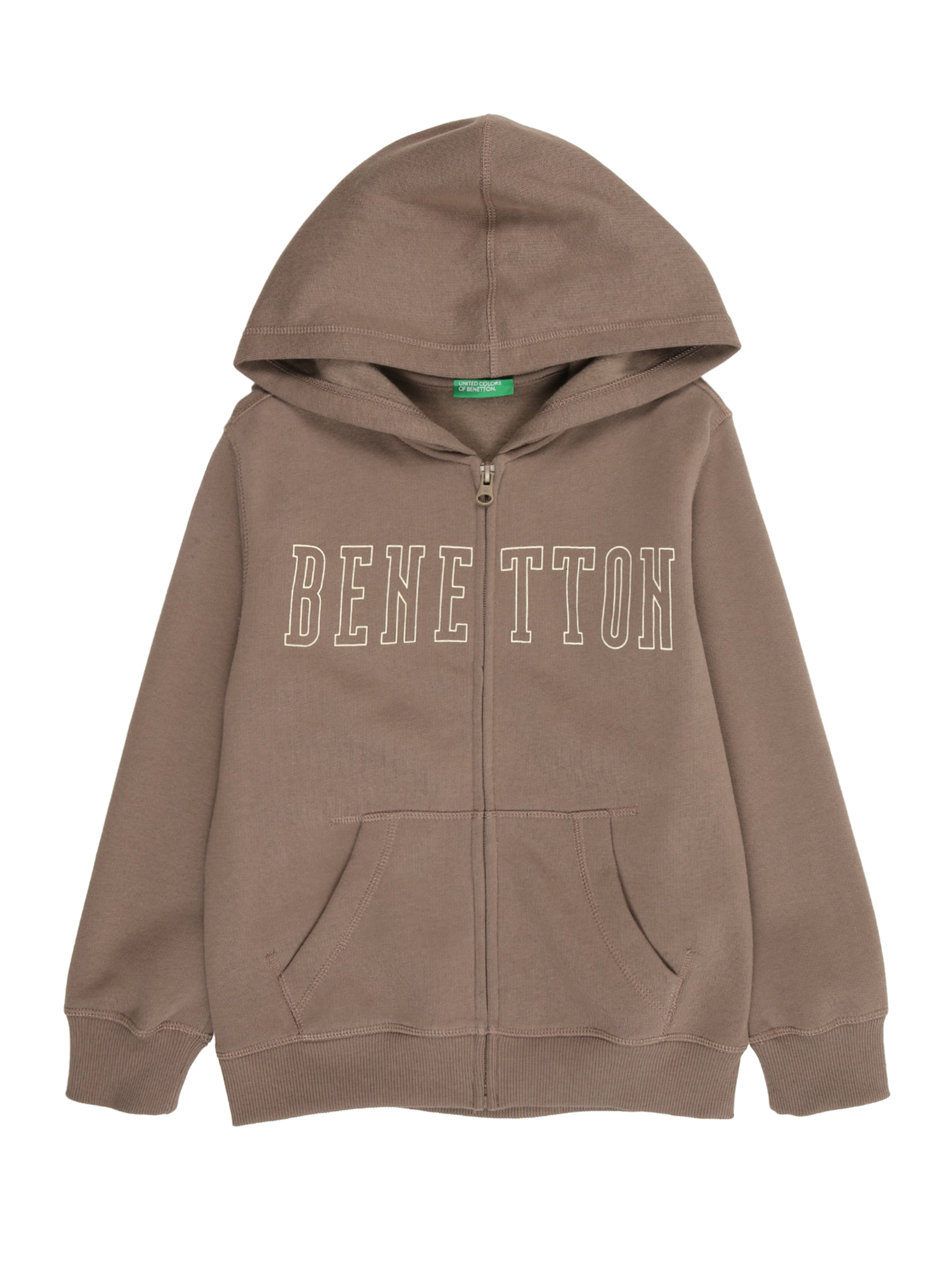 UNITED COLORS OF BENETTON Кофта на молнии в Коричневый: спереди