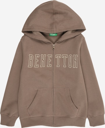 UNITED COLORS OF BENETTON - Sudadera con cremallera en marrón: frente