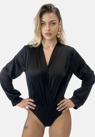 Elara Blouse bodysuit in Black: front