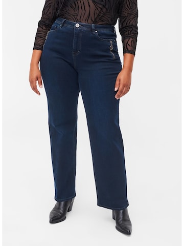 Zizzi Regular Jeans in Blauw: voorkant