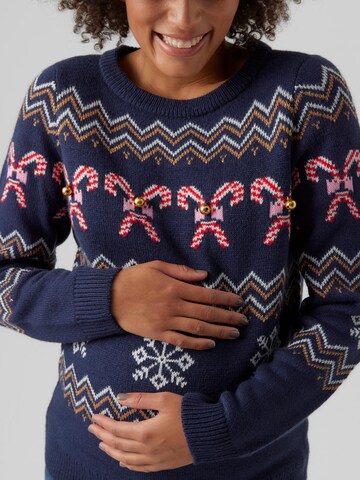 Vero Moda Maternity Sweater 'WMMCandycane' in Blue