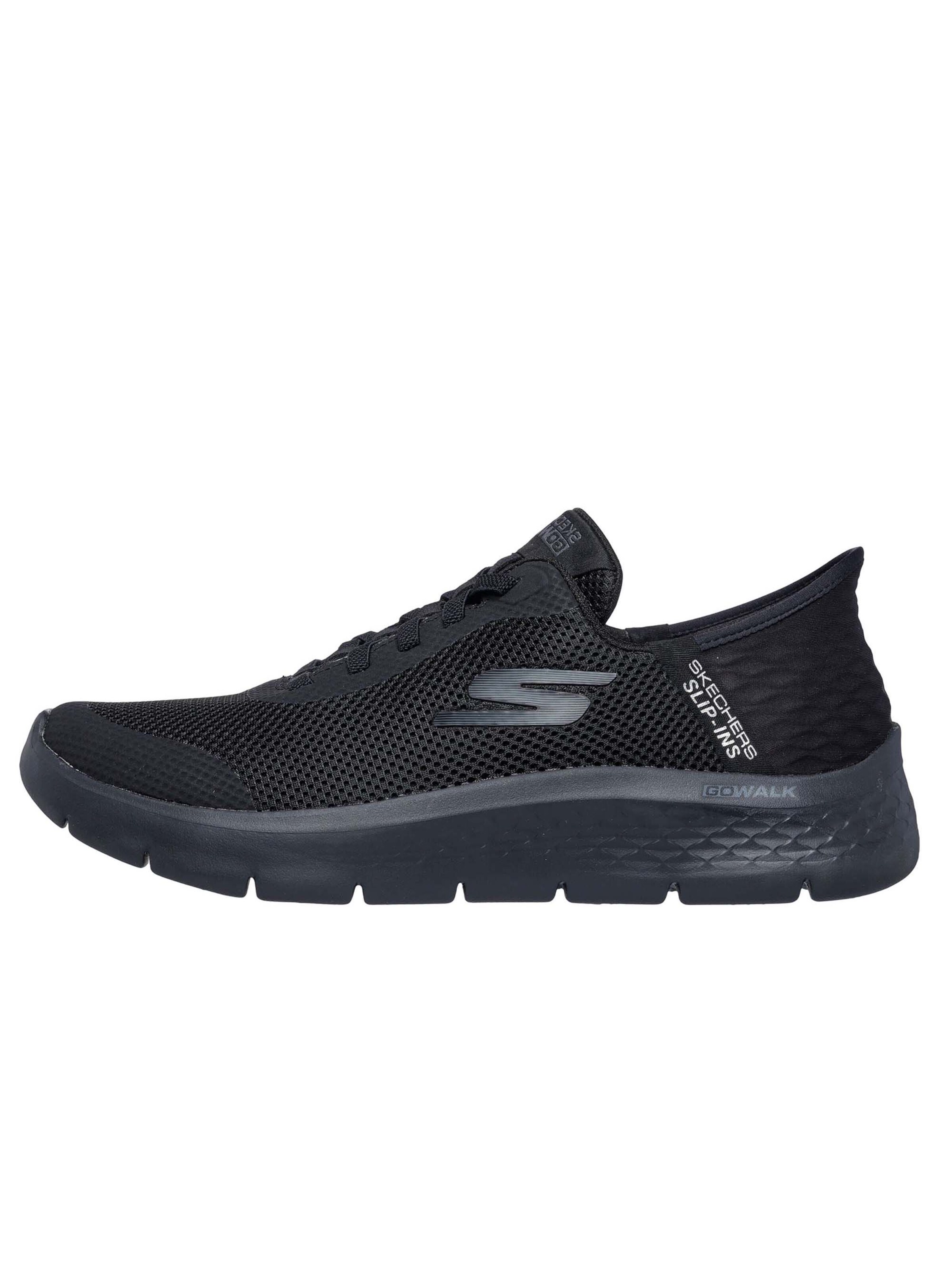 Baskets basses SKECHERS en noir : devant
