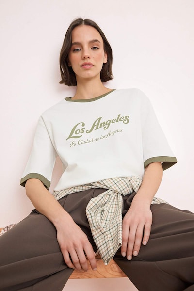 Trendyol Shirt in S in Olive / White, Item view
