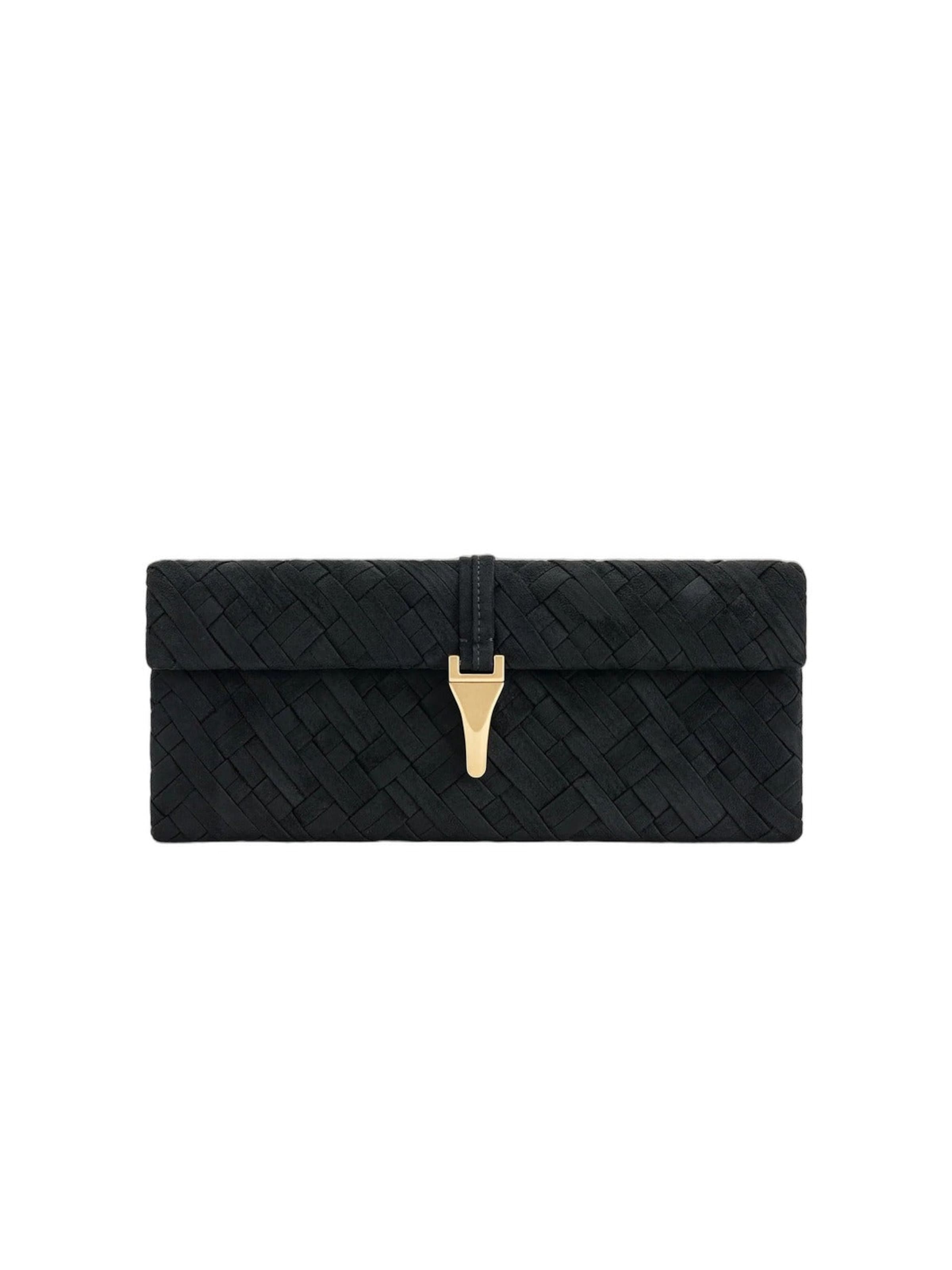JW PEI Party táska 'JW PEI Pochette Zaria Tressé Black' - fekete: elől